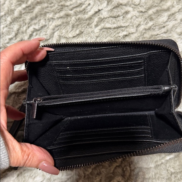 Leopard Print Wallet with Black Accents - Picture 6 of 7